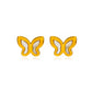 White Butterfly Shell Earrings/Necklace [304 Stainless Steel,18K Gold Plated]