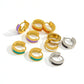 Round Enamel Earrings [304 Stainless Steel,18K Gold Plated]