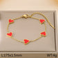 Acrylic Heart Cable Chain Bracelets [304 Stainless Steel,18K Gold Plated]