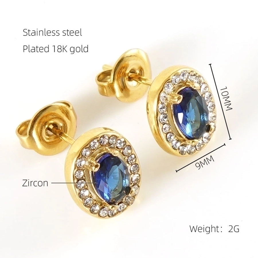 Glam Sun Water Droplets  Rhinestones Earrings [Stainless Steel,18K Gold Plated]