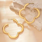 Four Leaf Clover Flower Earrings [304 Stainless Steel,18K Gold Plated]