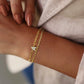 Letter Zircon Bracelets [201 Stainless Steel,Copper,18K Gold Plated]