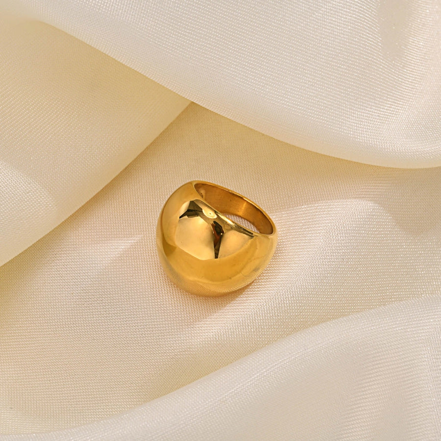 Round Ring [304 Stainless Steel 18K Gold Plated]