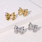 Bow Knot Earrings [304 Stainless Steel,18K Gold Plated]