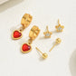 Heart Shape Flower Snake Earrings Set [201 Stainless Steel, 18K Gold Plated]