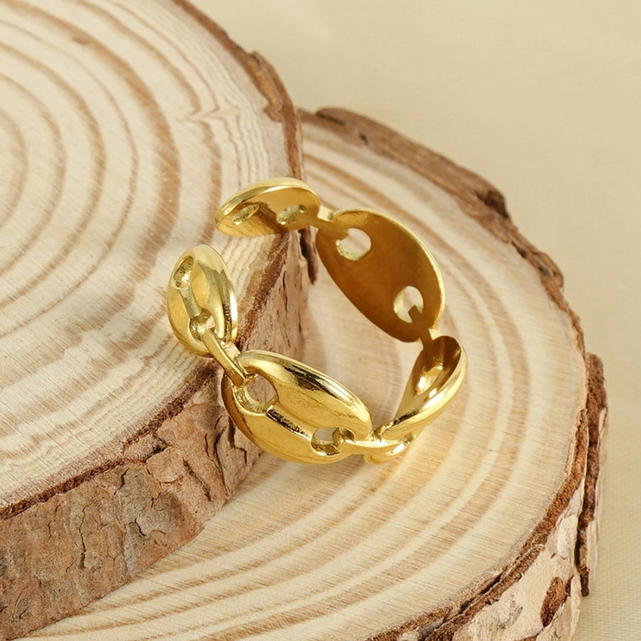 Anillo abierto de la nariz de cerdo [304 acero inoxidable, 18K de oro chapado]