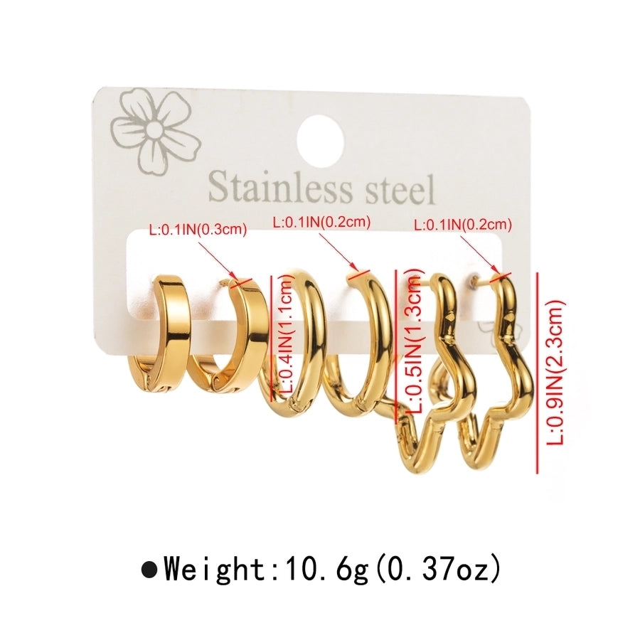 Hoop Earrings Set [316 Stainless Steel, 18K Gold Plated]