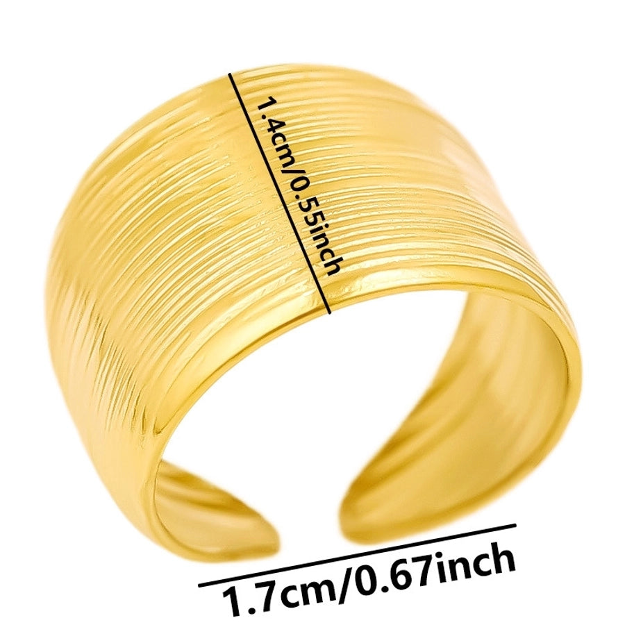 rregular Polishing Open Ring [304 Stainless Steel 18K Gold Plated]