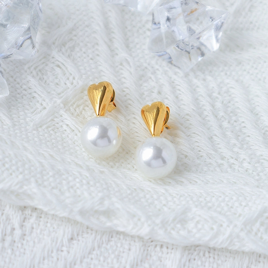 Mix Designs Pearl Earrings [304 Stainless Steel,14K Gold Plated]