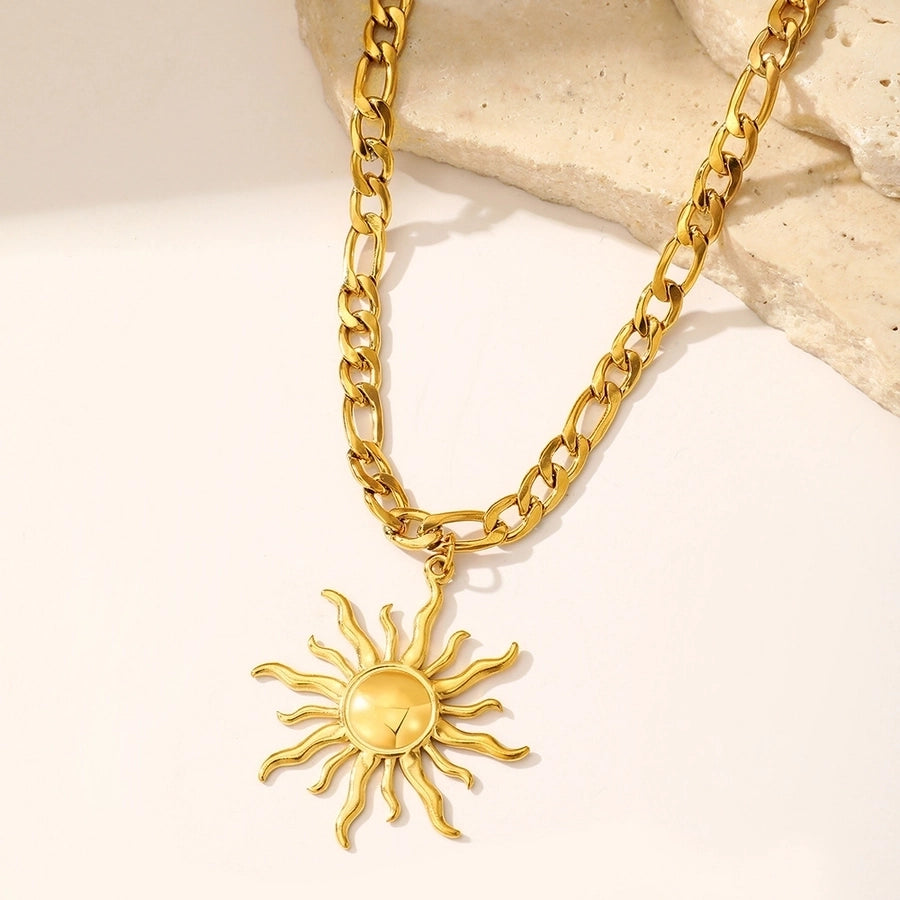 Sun ketting [304 roestvrij staal, 18K vergulde goud]