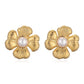 Exaggerated Flower Pearl Ear Studs [304 Stainless Steel]