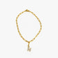 Letter Link Chain Anklet [316L Stainless Steel, 18K Gold Plated]