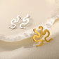 Flat Snake Earrings [304 Stainless Steel,18K Gold Plated]