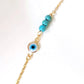 Devil's eye Turquoise Stones Bracelet [Stainless Steel,18K Gold Plated]