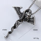 Vintage Style Punk Streetwear Moon Eagle Necklace Pendant [304 Stainless Steel]