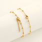 Bead Zircon Bracelets [304 Stainless Steel, 18K Gold Plated]