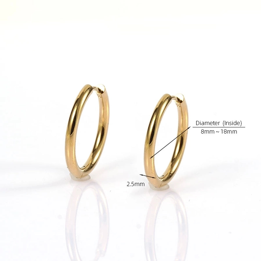 Small Hoop Earrings [304 Stainless Steel,18K Gold Plated]