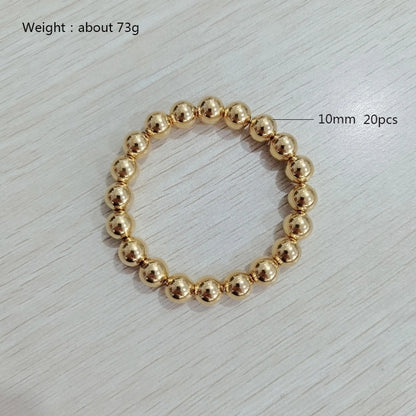 Elastic Beaded Bracelet [304 Stainless Steel, 18K Gold Plated]