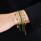 Green Zircon Chain Bracelets [201 Stainless Steel, 18K Gold Plated]