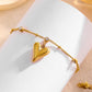 Heart Shape Artificial Rhinestones Anklet [304 Stainless Steel, 18K Gold Plated]