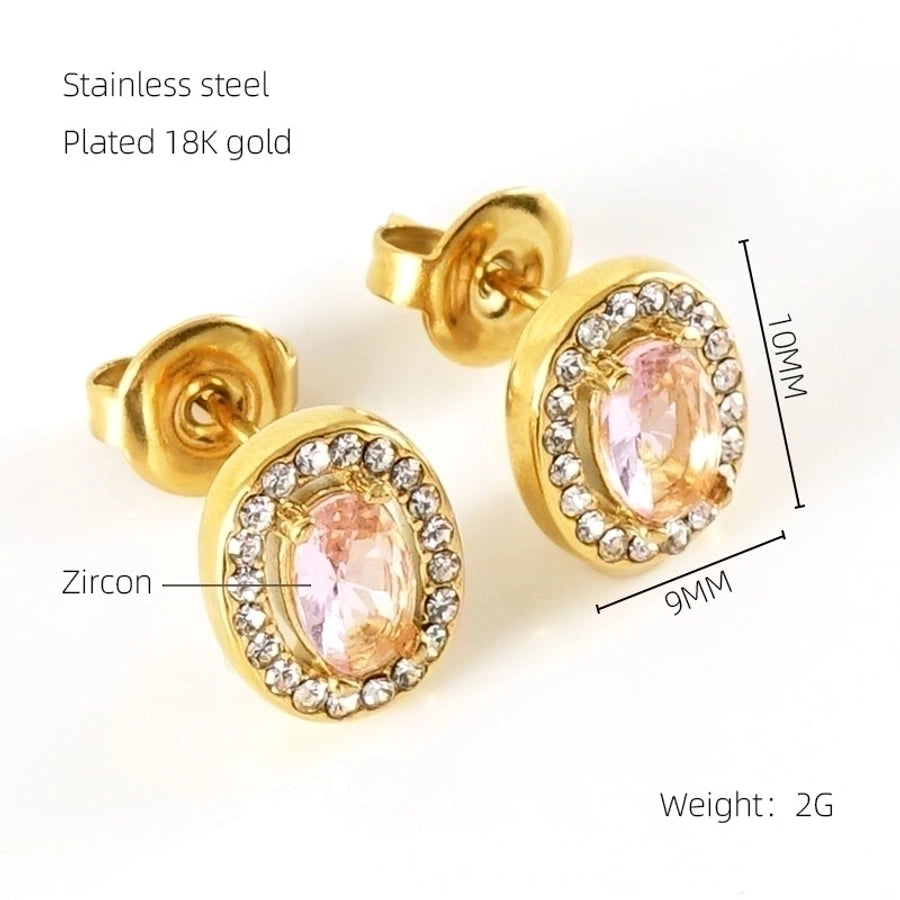 Glam Sun Water Droplets  Rhinestones Earrings [Stainless Steel,18K Gold Plated]