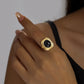 Black Agate Ring [304 Stainless Steel]