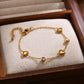 Heart Shape Zircon Bracelet [201 Stainless Steel, 18K Gold Plated]