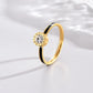 Round Zircon Ring [304 Stainless Steel 14K Gold Plated]