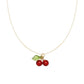 Cherry Resin Pendant Necklace [304 Stainless Steel,18K Gold Plated]