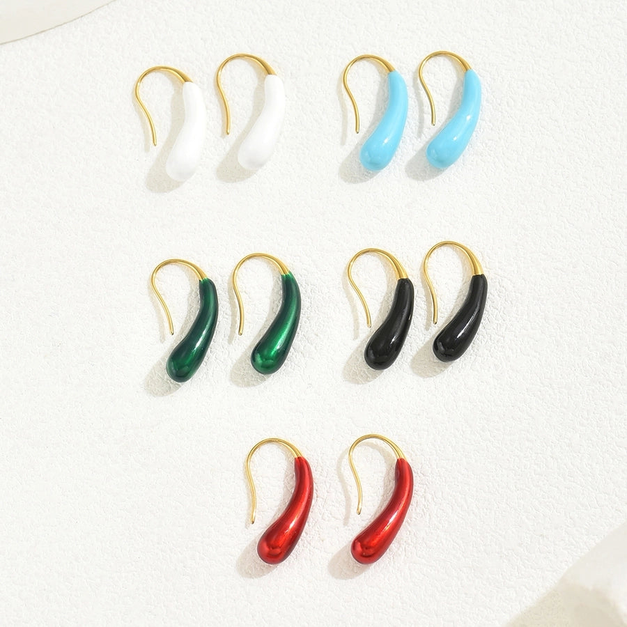 Colorful Hook Earrings [201 Stainless Steel]