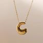 Letter Chain Pendant Necklace [304 Stainless Steel,18K Gold Plated]