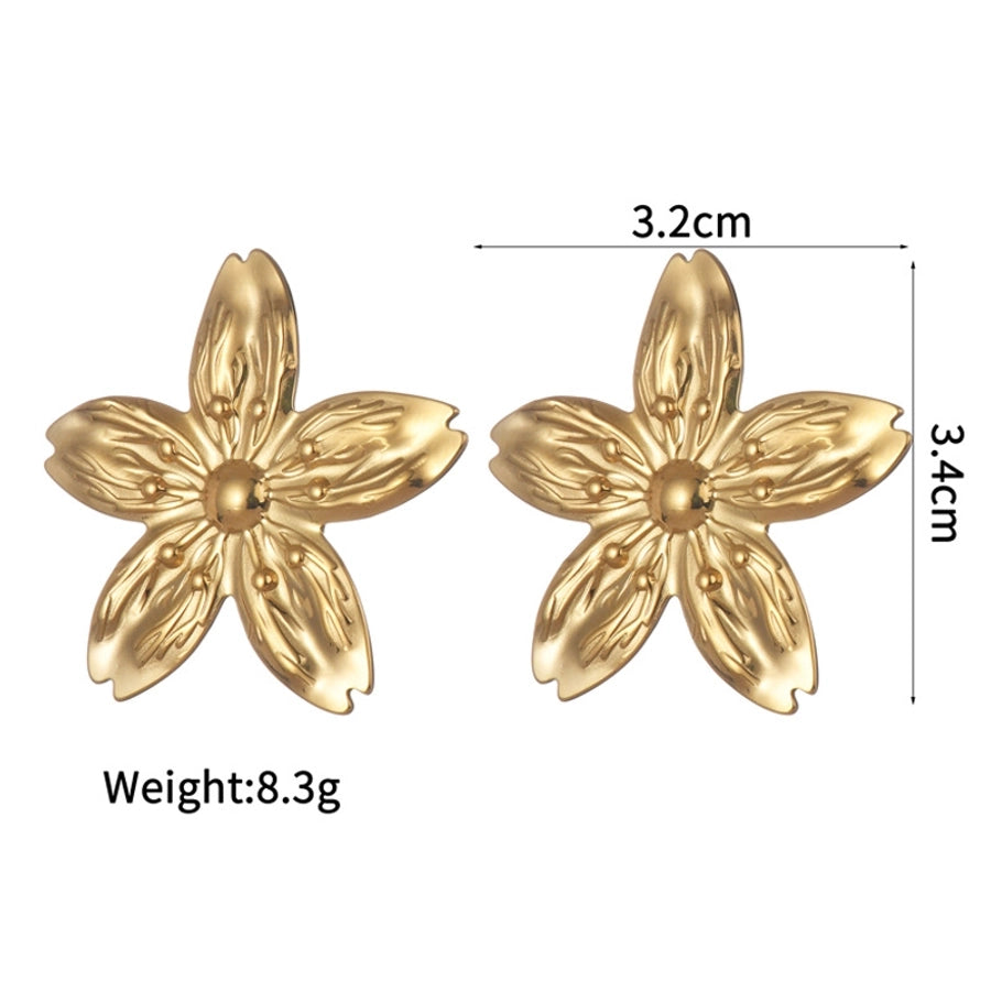 Boucles d'oreilles de fleur [304 en acier inoxydable]