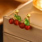 Cherry Drop Earrings [304 Stainless Steel,18K Gold Plated]