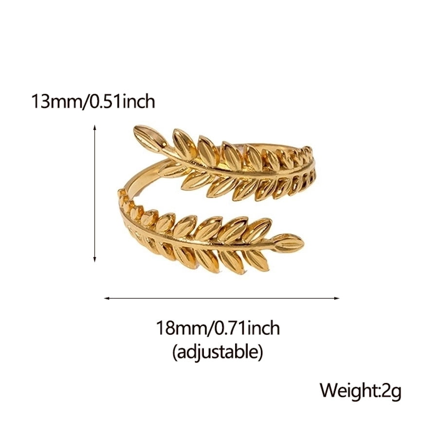 Leaf Ring [304 Stainless Steel 18K Gold Plated]