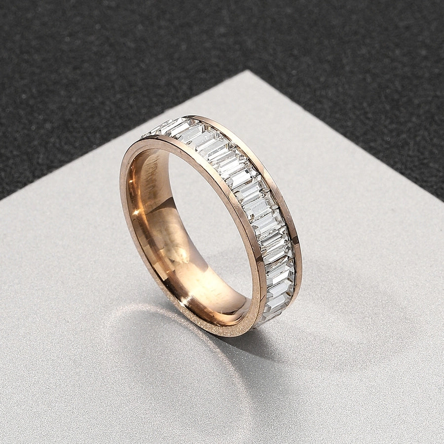 Zircon Band Ring [304 Stainless Steel]