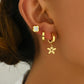 Heart Shape Flower Snake Earrings Set [201 Stainless Steel, 18K Gold Plated]