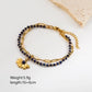 Natural Stone Beaded Bracelets [304 Stainless Steel,18K Gold Plated]