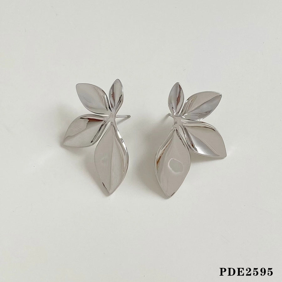 Leaves Flower Earrings [304 Stainless Steel,16K Gold Plated]