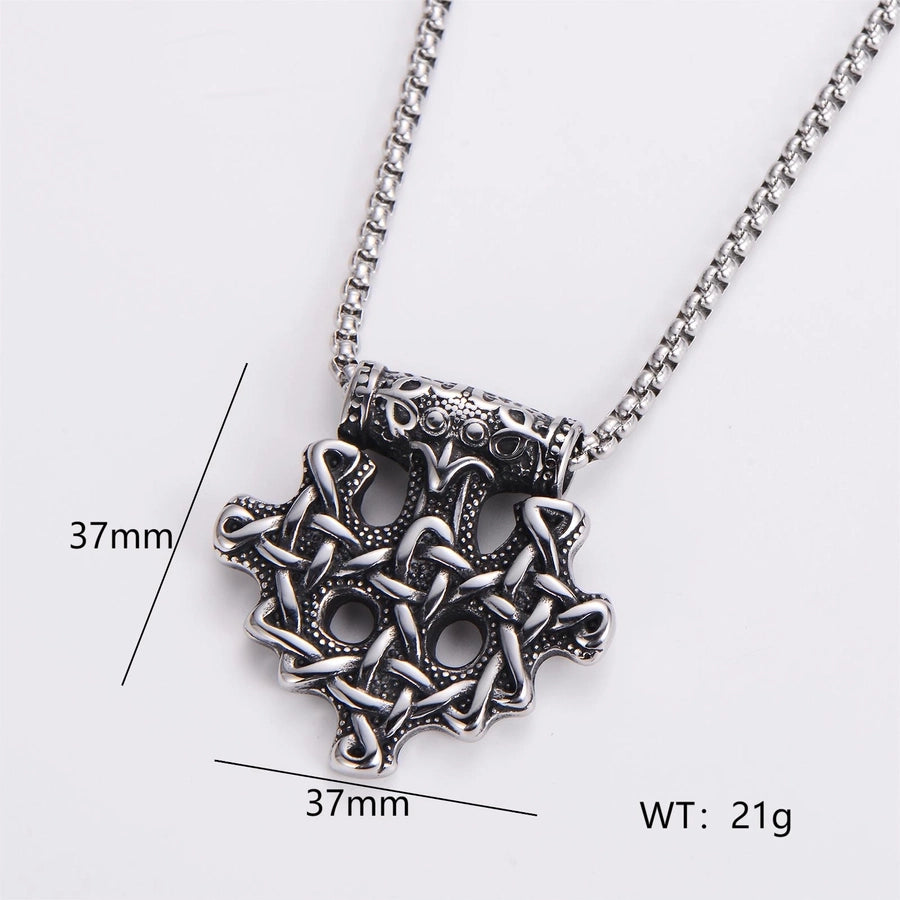 Exaggerated Punk Human Cross Pendant Necklace [304 Stainless Steel]