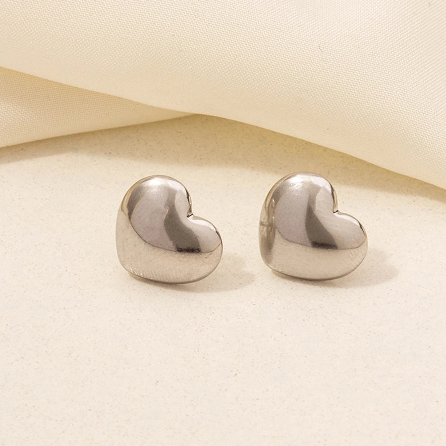 Heart Shape Earrings [304 Stainless Steel,18K Gold Plated]