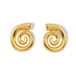 Lines Spiral Stripe Earrings [304 Stainless Steel,18K Gold Plated]