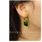 Vintage Resin Earrings [304 Stainless Steel,18K Gold Plated]