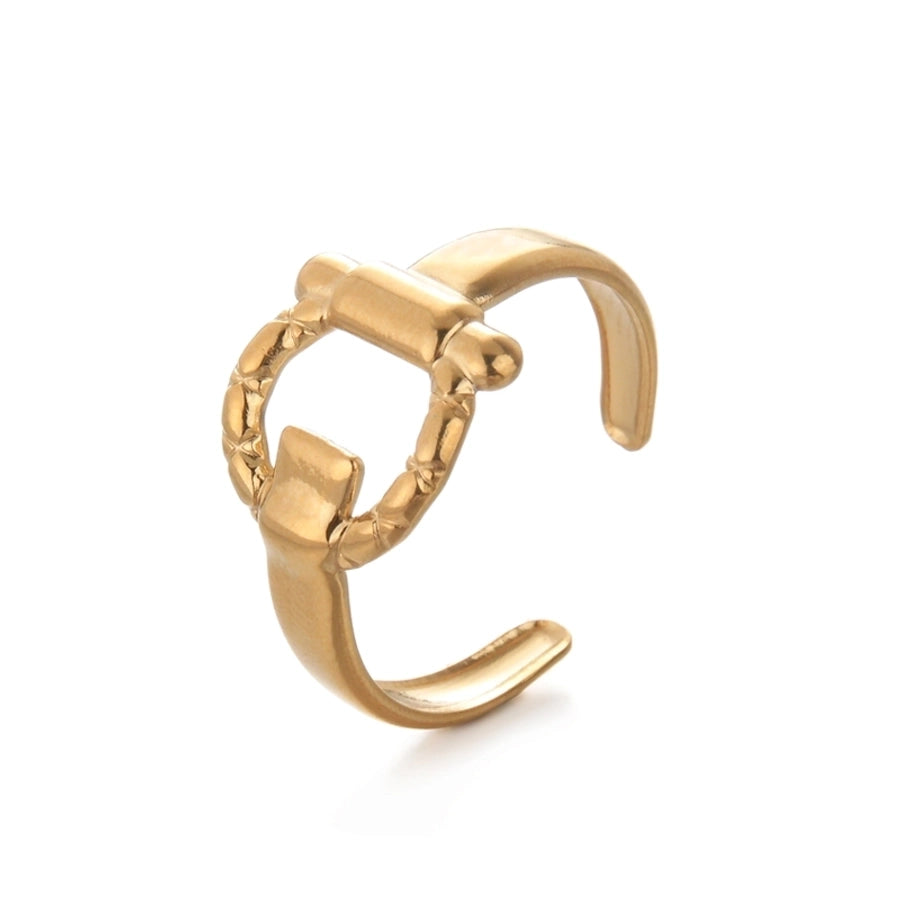 Mix Design Ring [304 Rustfritt stål 14K gullbelagt]