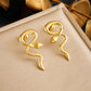 Snake Earrings [304 Stainless Steel,18K Gold Plated]