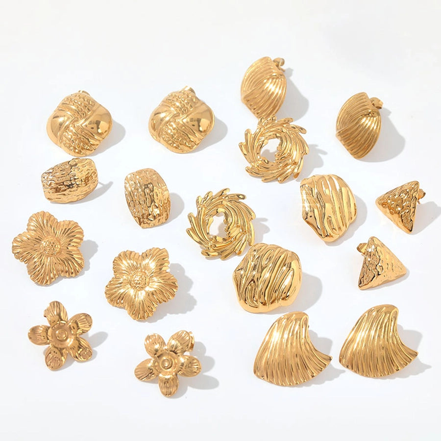 Mix Designs Earrings [304 Stainless Steel,18K Gold Plated]