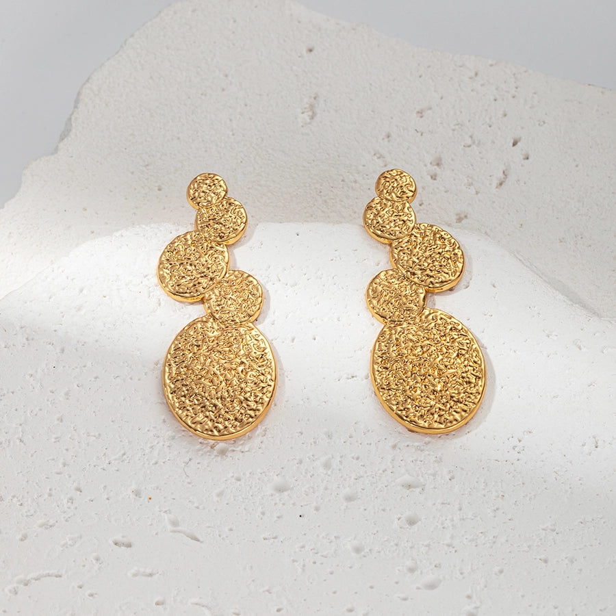 Mix Flower Earrings [304 Stainless Steel,14K Gold Plated]