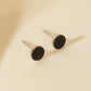 Pendientes negros redondos [304 acero inoxidable]