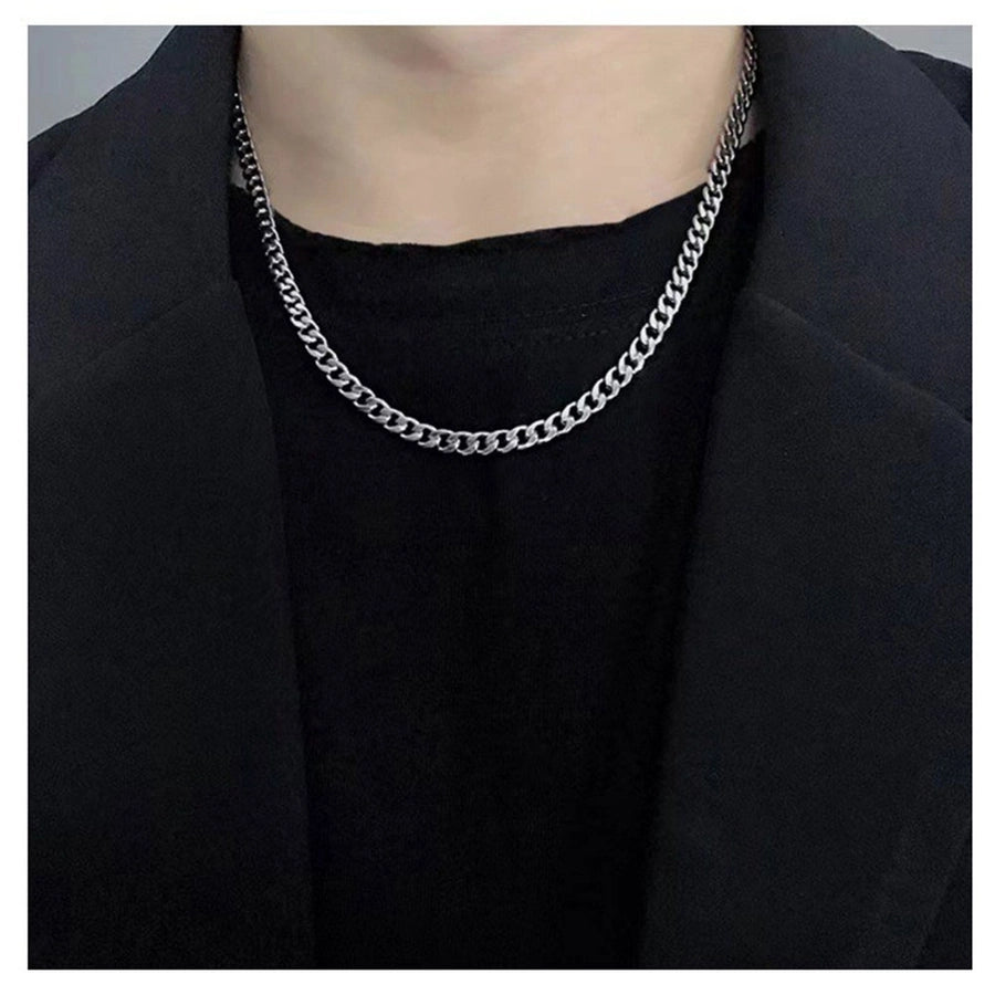 Casual Hip-Hop Solid Color Layered Necklaces [304 Stainless Steel]