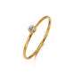 Round Rhinestones Birthstone Ring [304 Stainless Steel 18K Gold Plated]