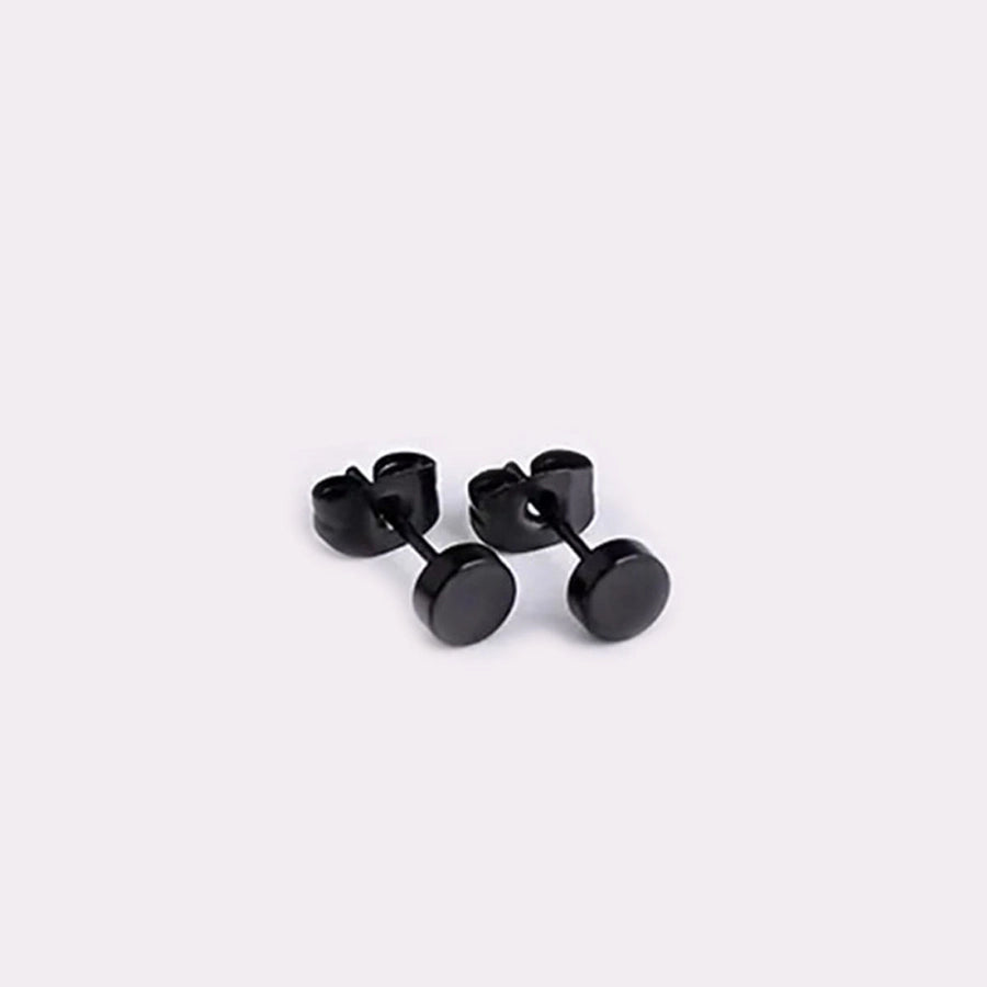 Flat Round Stud Earrings [304 Stainless Steel]